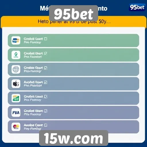 métodos de pagamento oferecidos pela 95bet