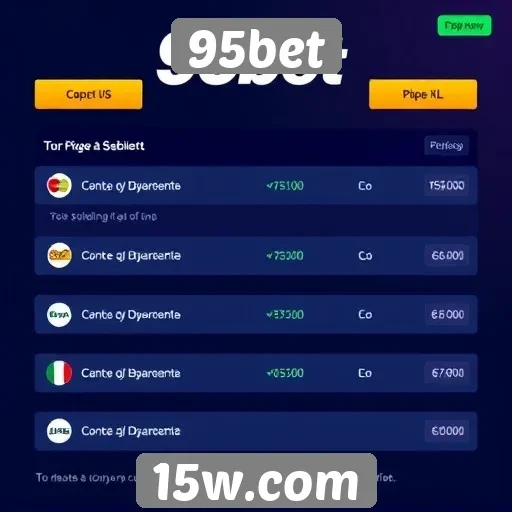 Opções de pagamento disponíveis no 95bet